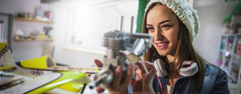 Industrial Technology student hand-building