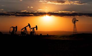 Oil rigs drilling for oil