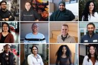 Portraits of 12 Aims Graduates
