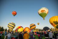 Balloons launching and crowd watching