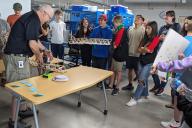 BEST Camp Bridge Building competition - students watching