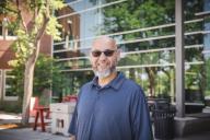 Brian Bernal outside of the Aims Student Commons