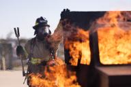 Fire Science Student with Fire during training