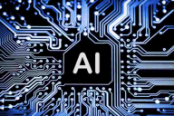 digital illustration of networks with white letters AI in the center of black shape