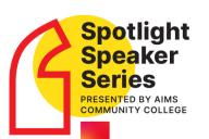 Spotlight Speaker Series header with photos of Dr. Amy Cuddy, Leif Babin, Dr. Myron Rolle, Ambassador "Sully" Sullenberger