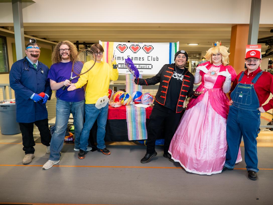Aims Games Club Members dress as video game characters