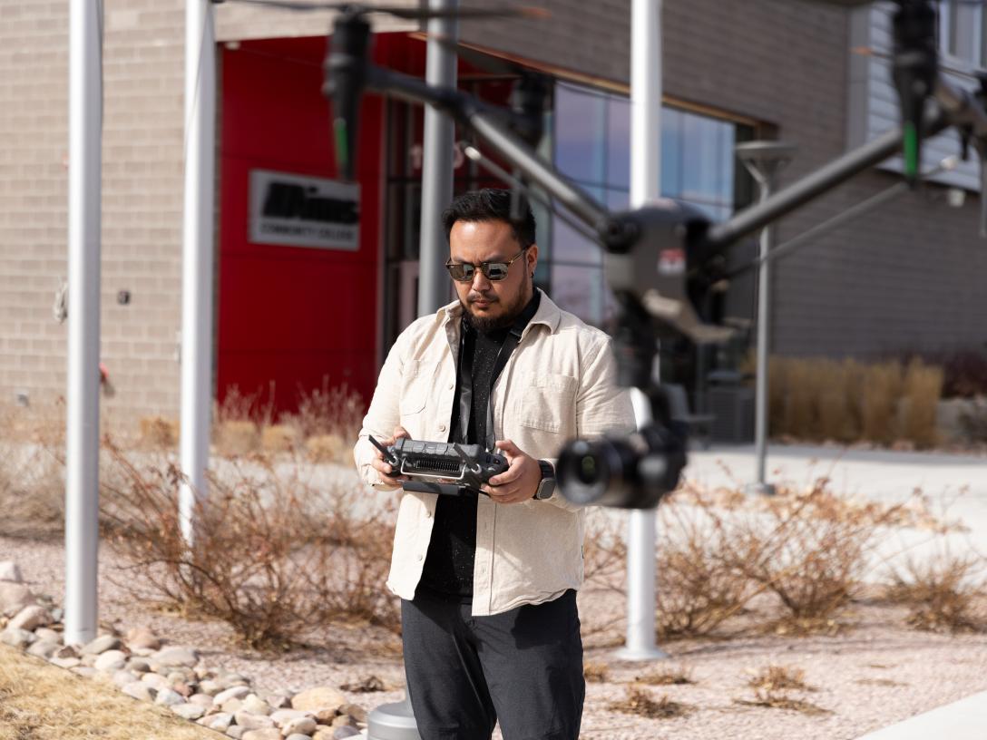 Airam Korionoff flying a drone