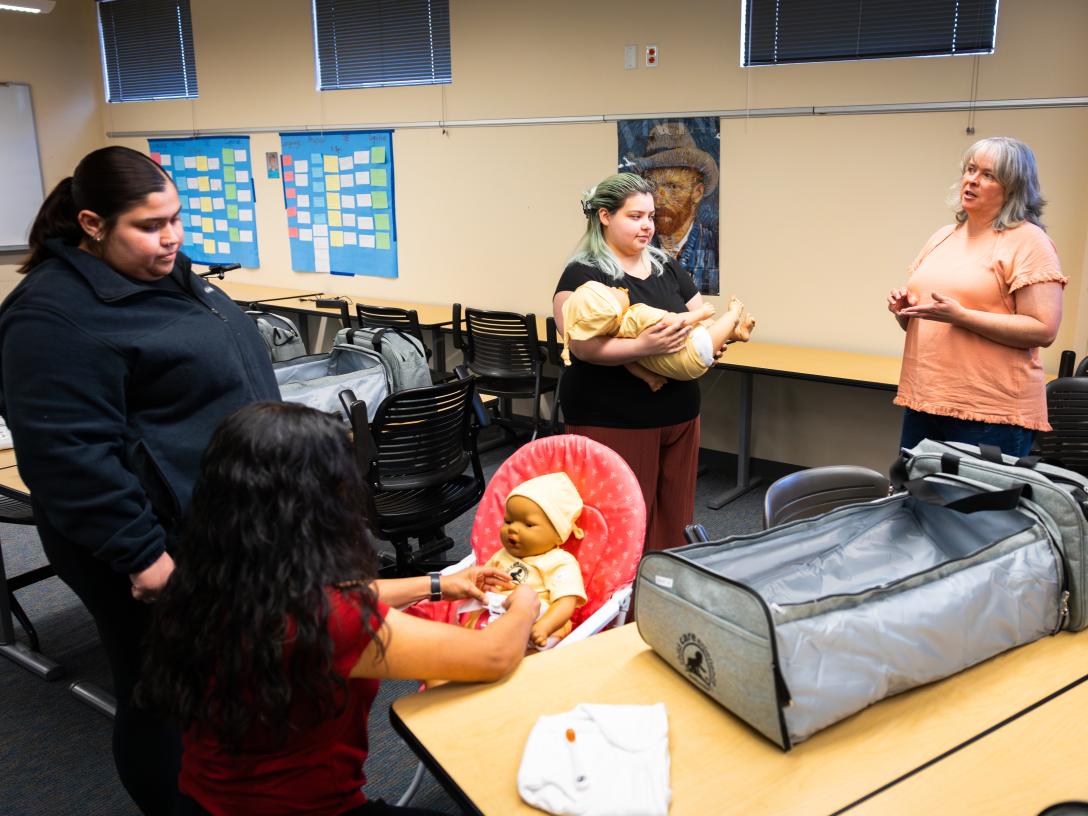 ECE classrom with infant simulators