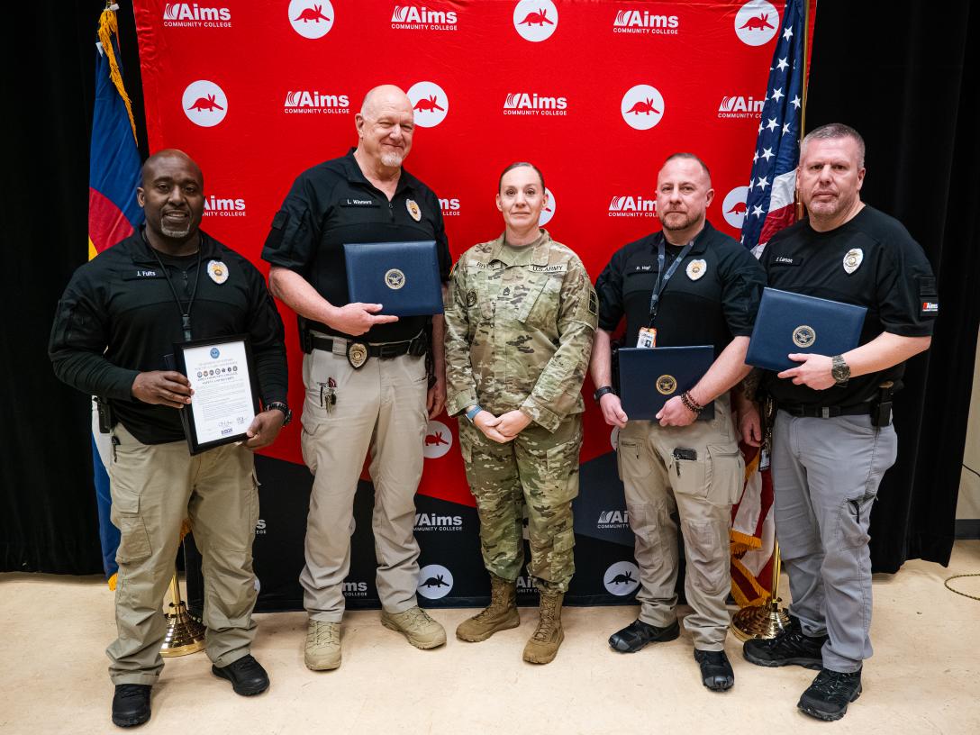 Aims Safety and Security Team Staff with awards
