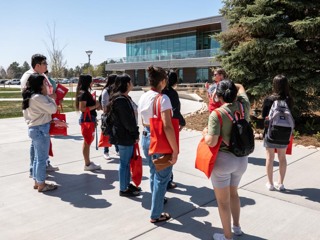 Students take a tour of the Aims Greeley Campus