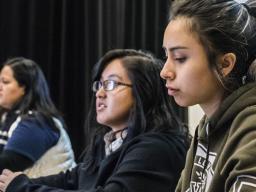 Panel of three students