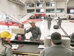Aviation Maintenance Technician students hands-on workshop
