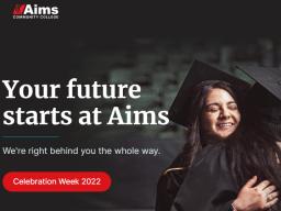 Screenshot of Aims Website Home Page