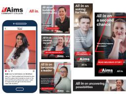 Examples of Aims Digital and social media content from the All in Campaign