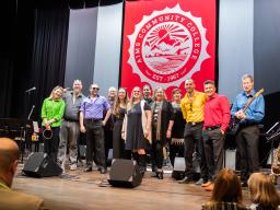 Aims music faculty, staff and students on stage at Pink Floyd Tribute Concert
