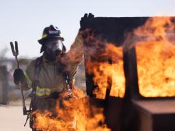 Fire Science Student with Fire during training