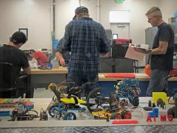 Students working in the community lab at Aims