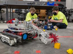 Students experimenting with robotics.