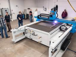 Plasma Cutting Table in use