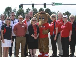 Group of people with Aardvark Mascot