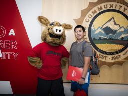 Student with Arty Mascot