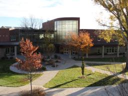 Campus building with trees
