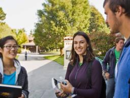 Happy students on campus
