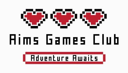 Aims game club logo with three hearts