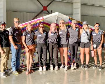 The Aims Women in Aviation Chapter pose for a group photo.