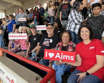 Aims Alumni and families at the rodeo grandstands