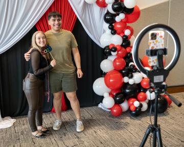 Students taking a photo at the TRIO end of the year celebration