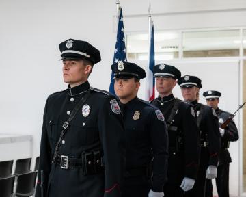 Police Academy Officers in a Line