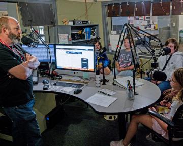 C4K students in radio studio