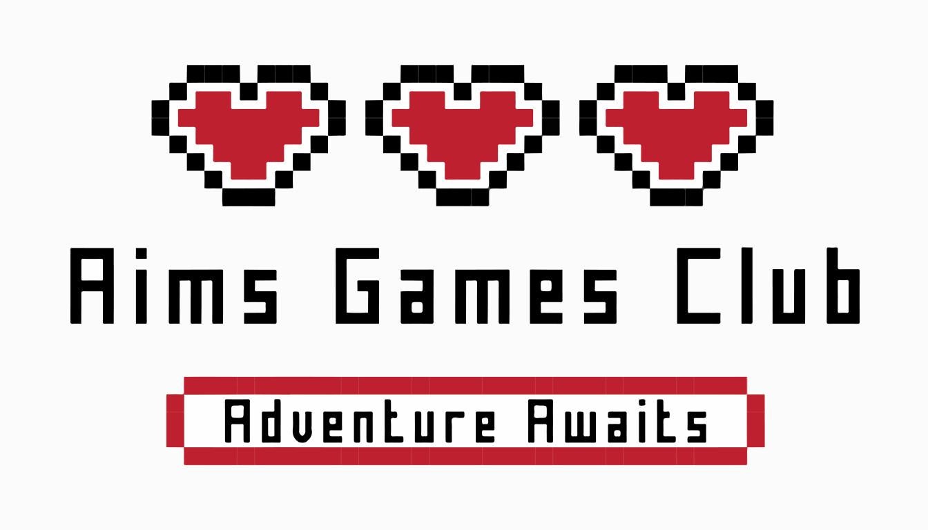 Aims game club logo with three hearts