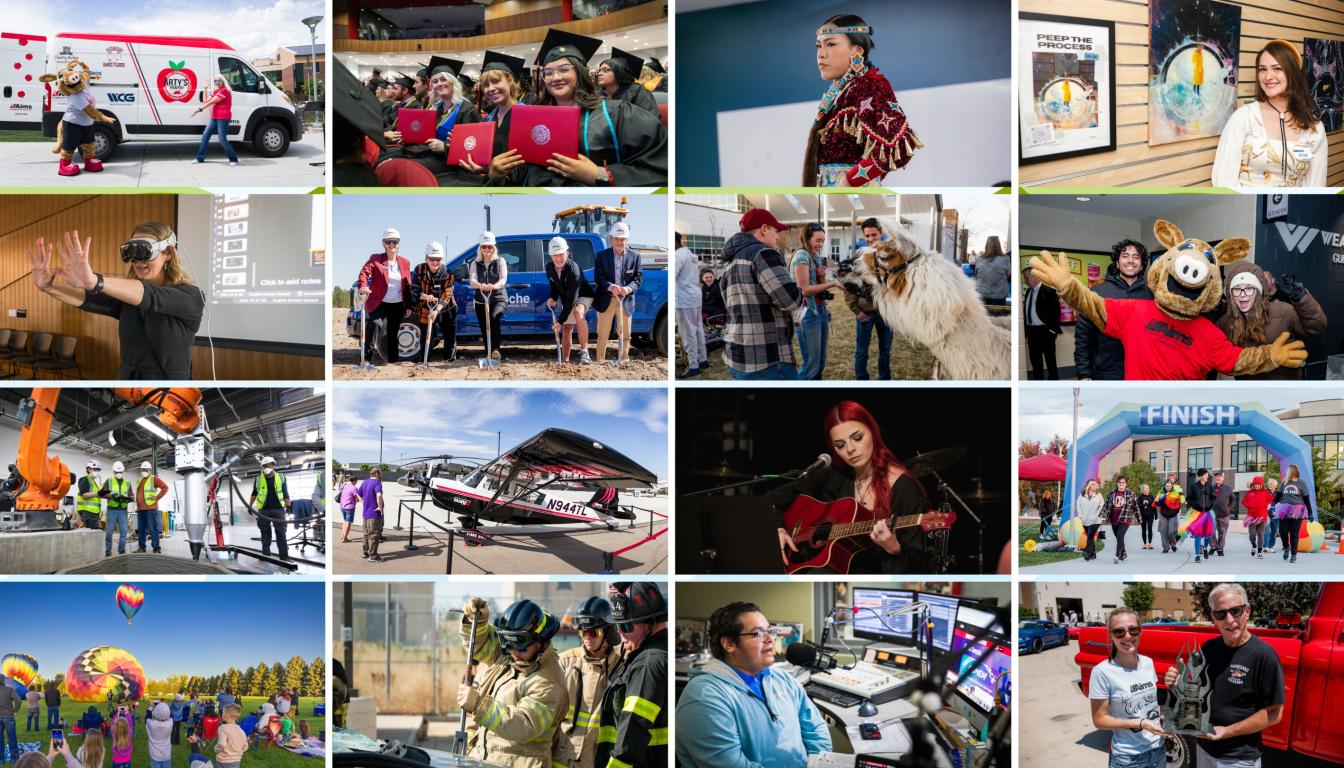 Collage of Aims events and news