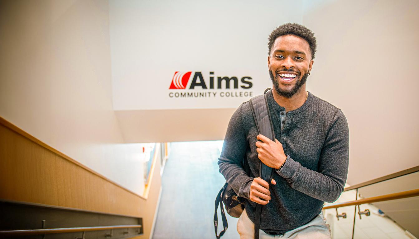Aims Community College student smiling at camera