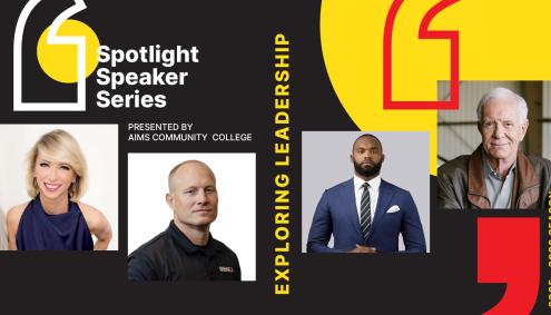 Spotlight Speaker Series header with speaker photos