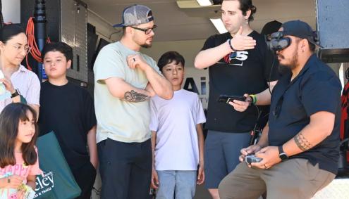 Aims students show people how to use drones