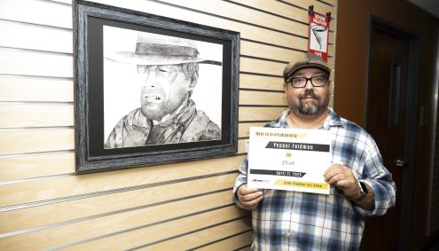Pepper Feldman won the 2025 “Best in Craftsmanship” award for his drawing of Clint Eastwood.