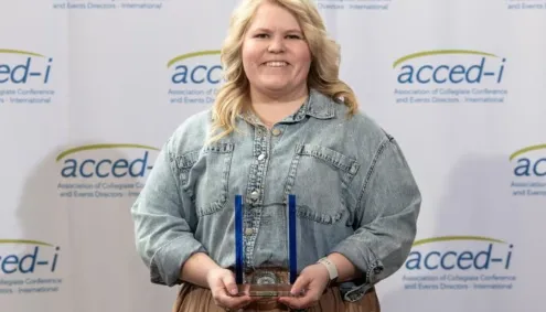 Kelly Porter with Aims Events Team Award