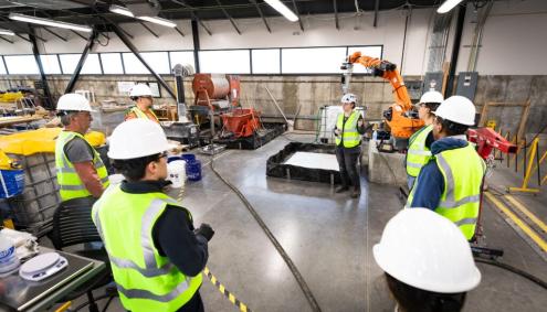 3D Concreate Printing Lab at Aims with Students