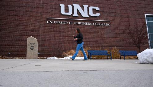 Student working at UNC