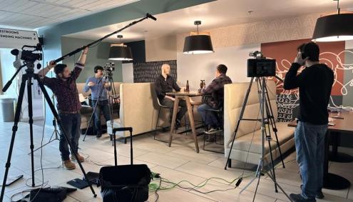 Veterans filming at Aims Student Commons