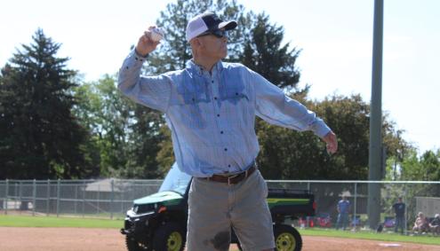 John Haefeli pitching a baseball