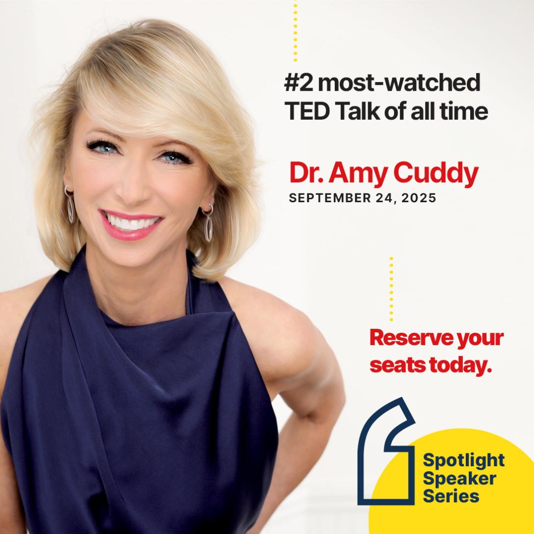 Amy Cuddy photo and Spotlight Speaker Series Ad