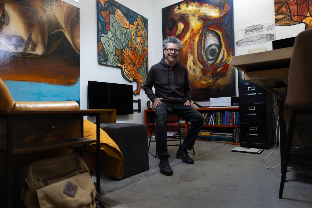 Frank Garza in his studio