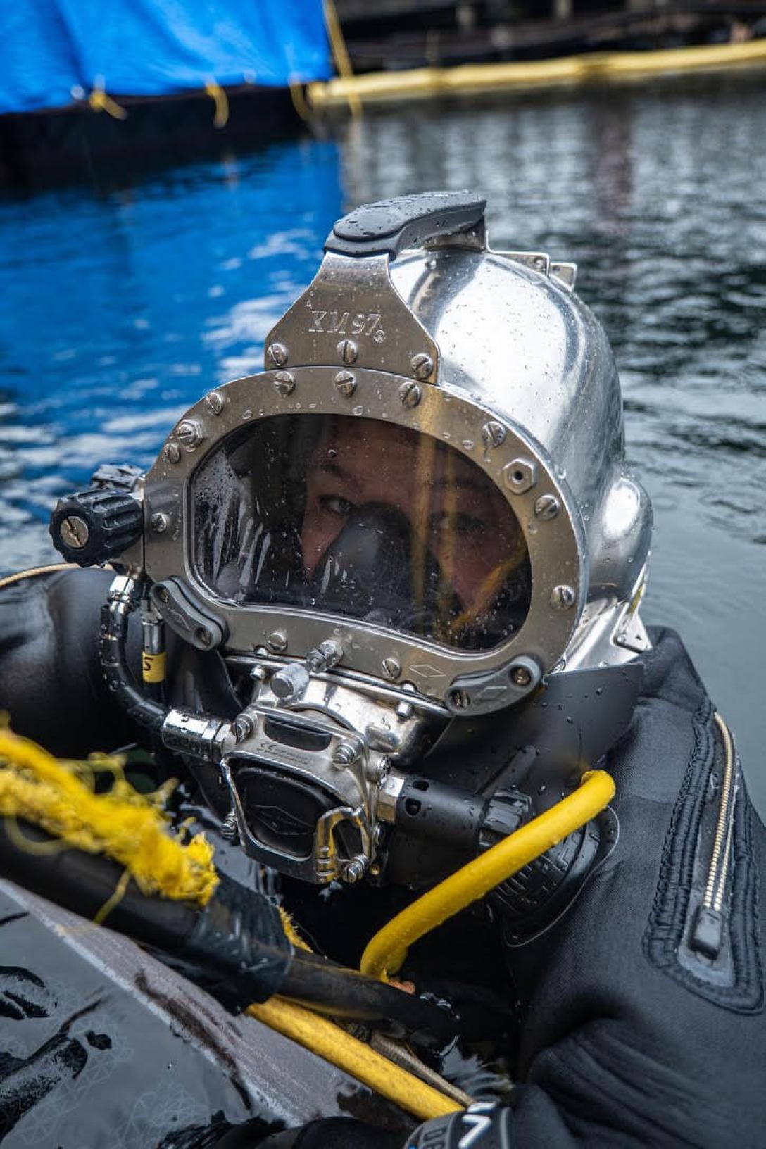 Rylen in SCUBA gear in water