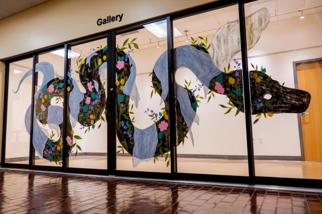 "Shed" Mural by Mel Calderon at the Ed Beaty Hall Gallery