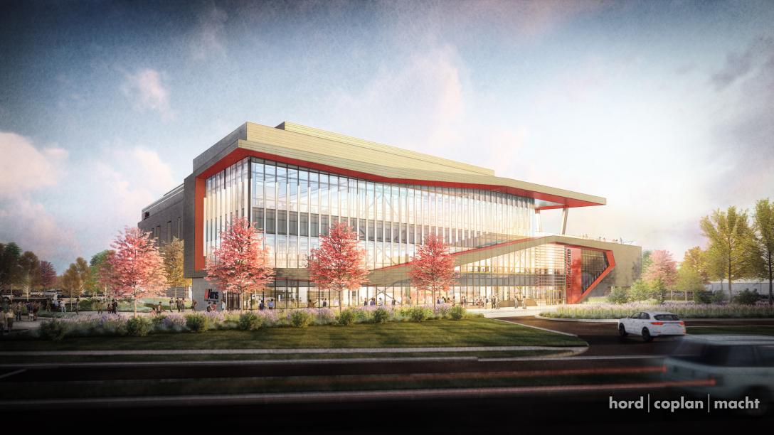 Rendering of Aims Welcoms Center