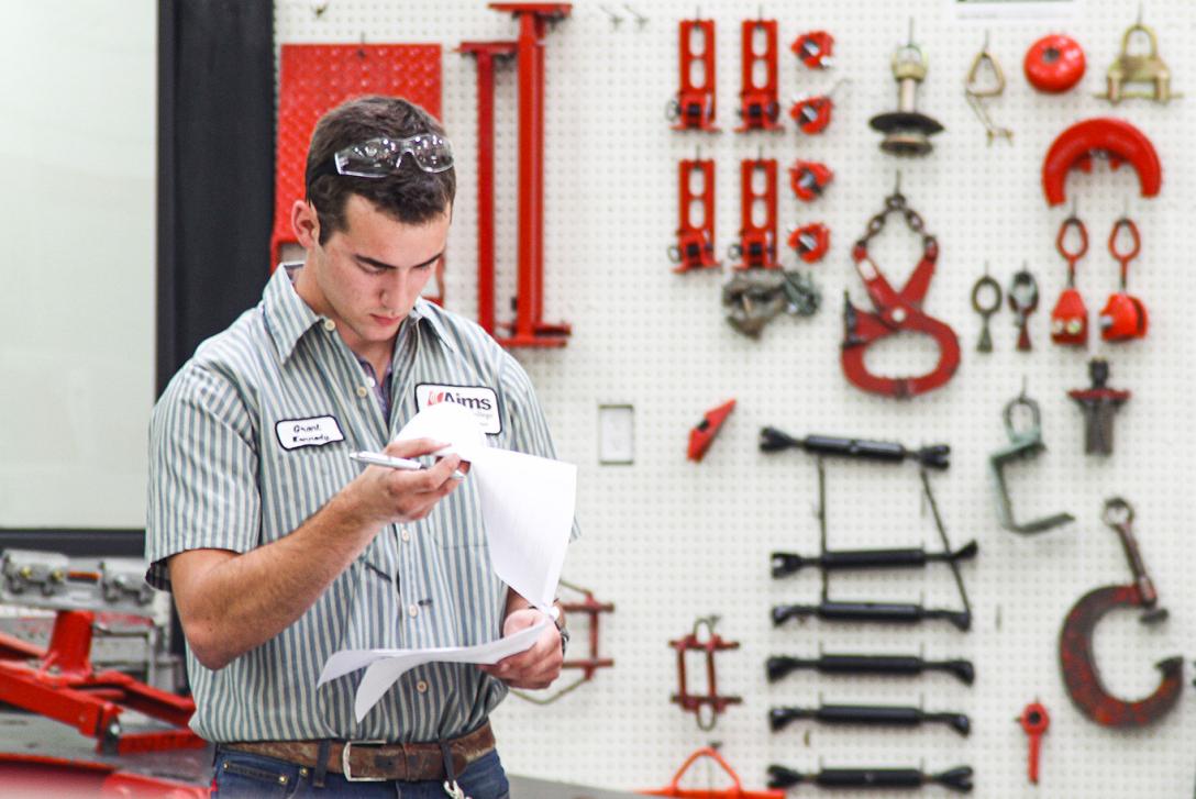 Aims Community College Automotive Instructor in the classroom